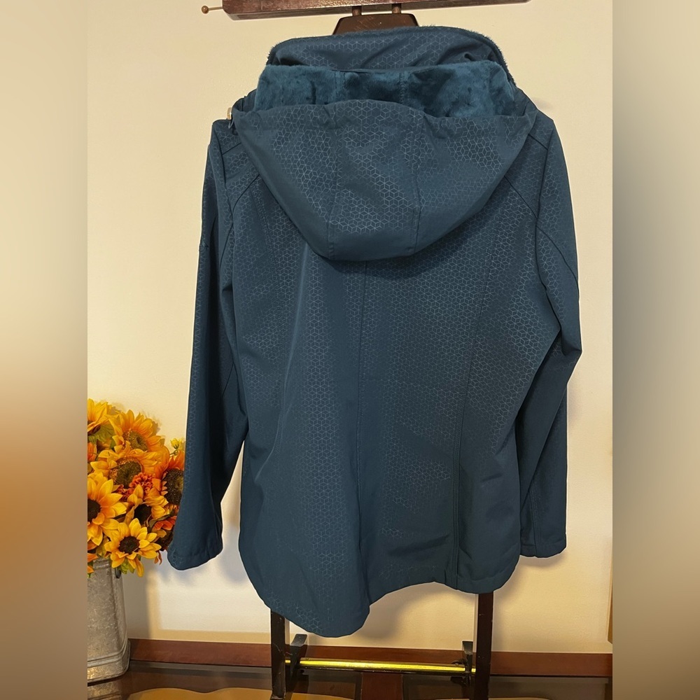 ZeroXposur Teal Softshell Jacket XL Fleece Lined Hooded Zip Coat - Picture 4 of 5